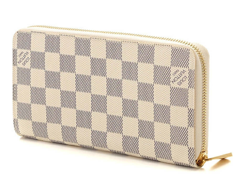Louis Vuitton Wallet Damier White Zippy Long Azur White